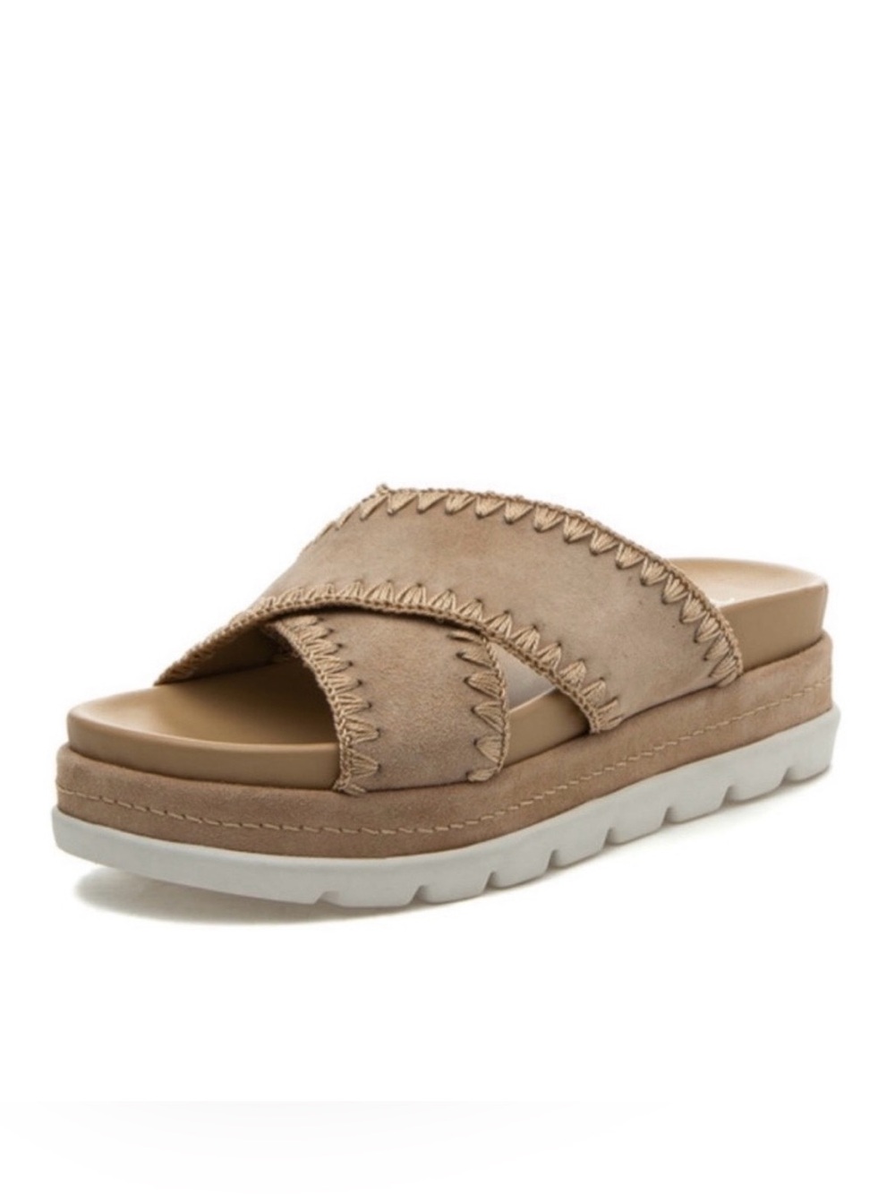 NWT J/SLIDES BOO Sand Suede Sandal